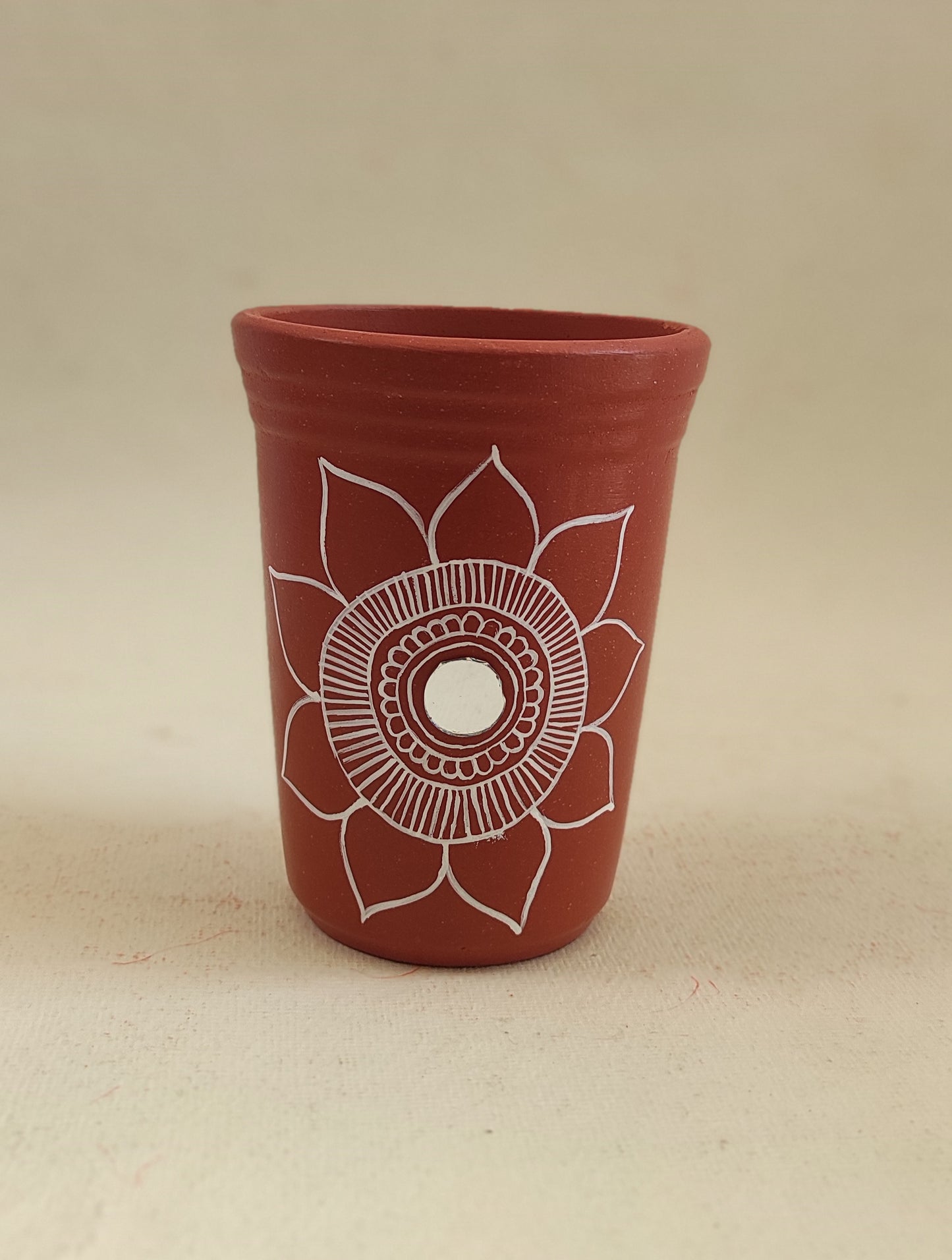 TERRACOTTA HANDPAINTED WARLI ART GLASS