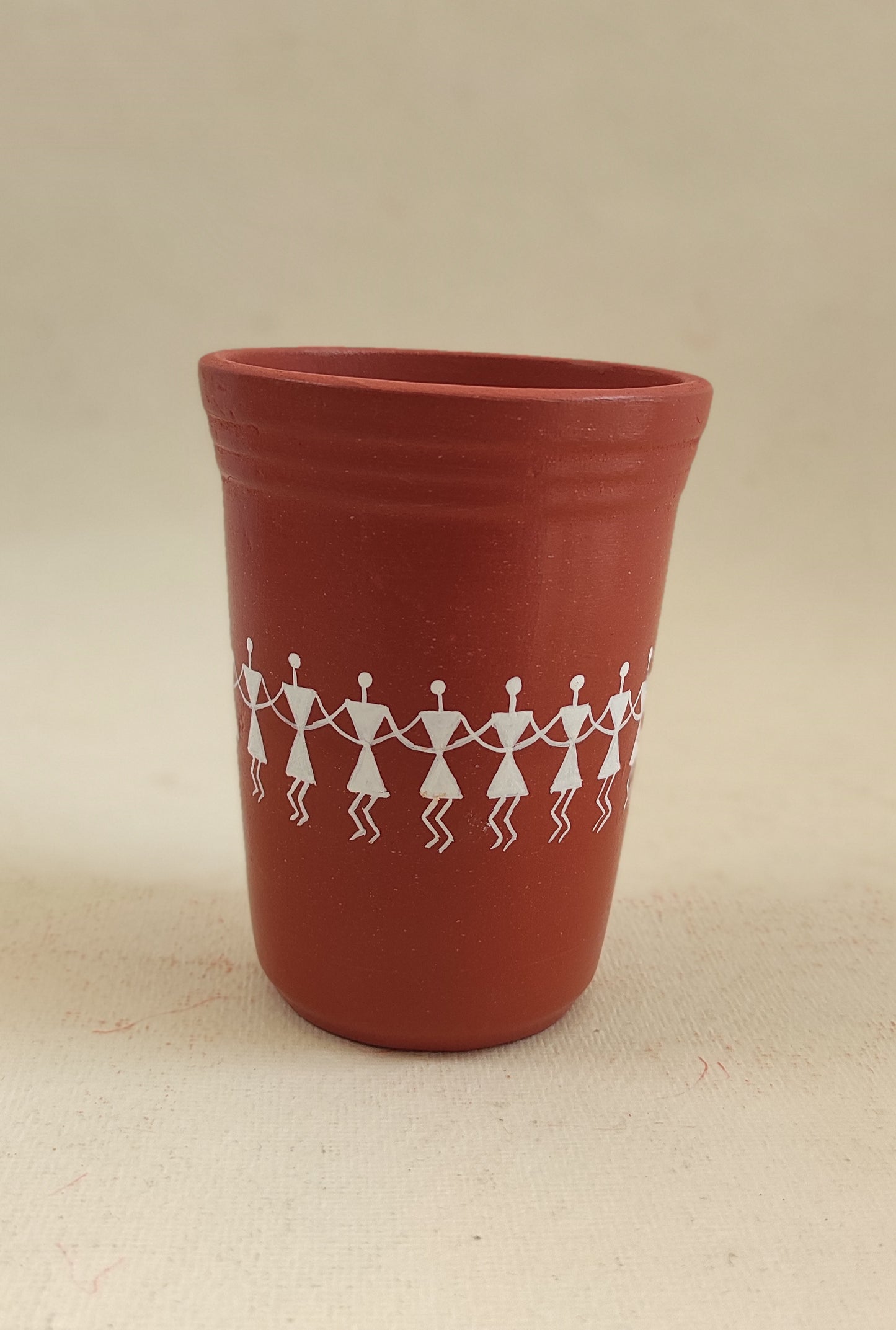 TERRACOTTA HANDPAINTED WARLI ART GLASS