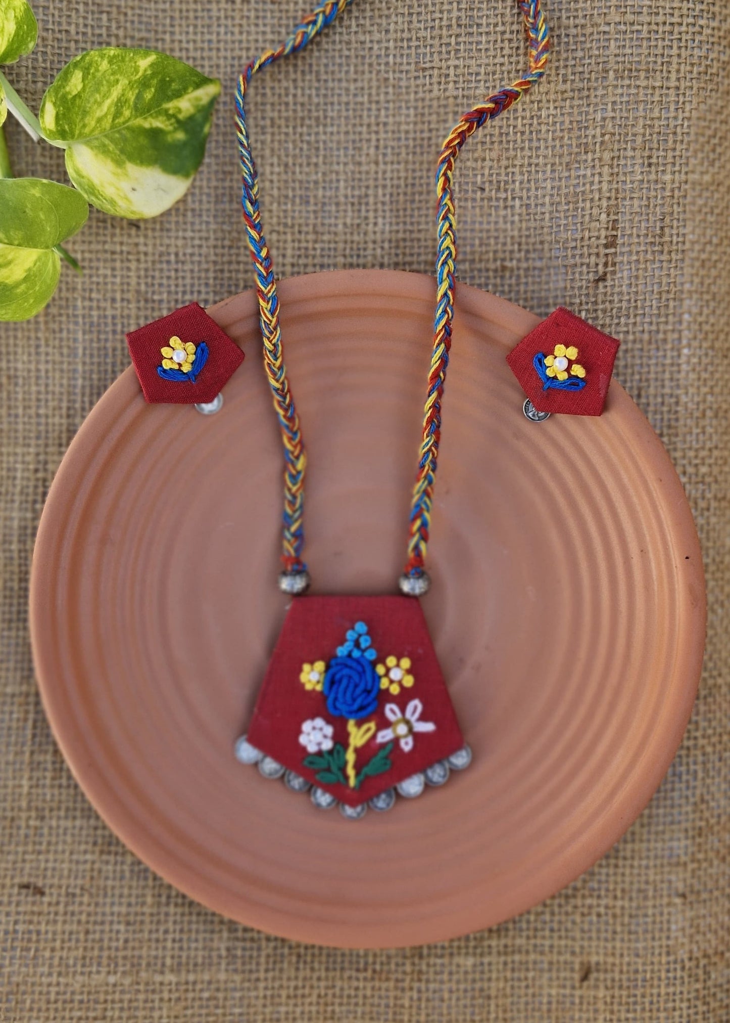 Modern hand-embroidery jewelry