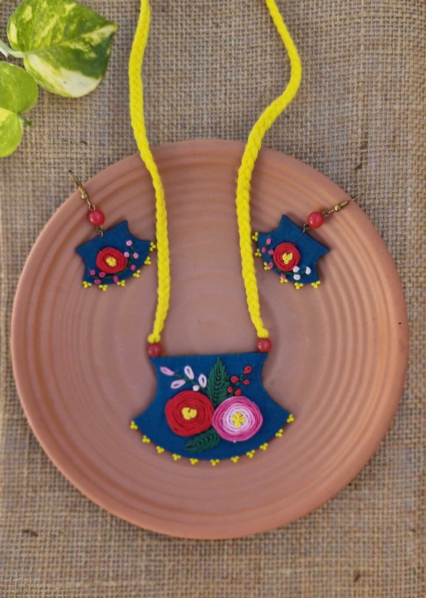 Modern hand-embroidery jewellery