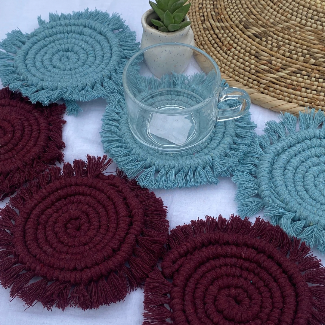 BOHEMAIN Macrame Coasters Set of 6