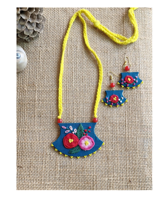 “Handwoven Floral Tales Jewelry Set”