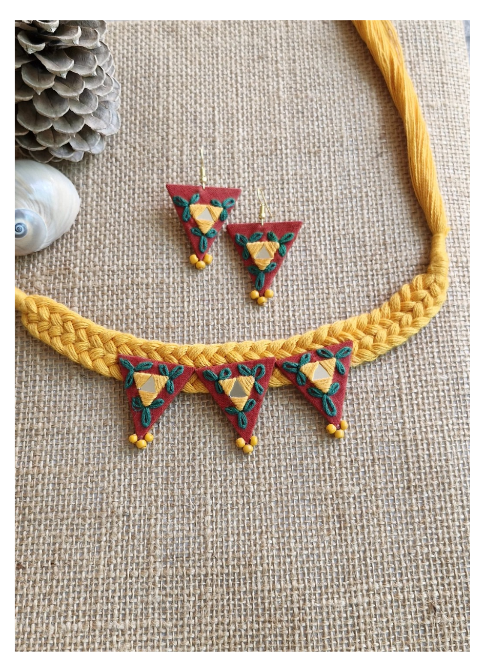“Handwoven Floral Tales Jewelry Set”