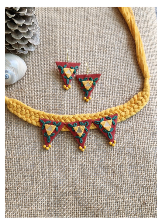 “Handwoven Floral Tales Jewelry Set”