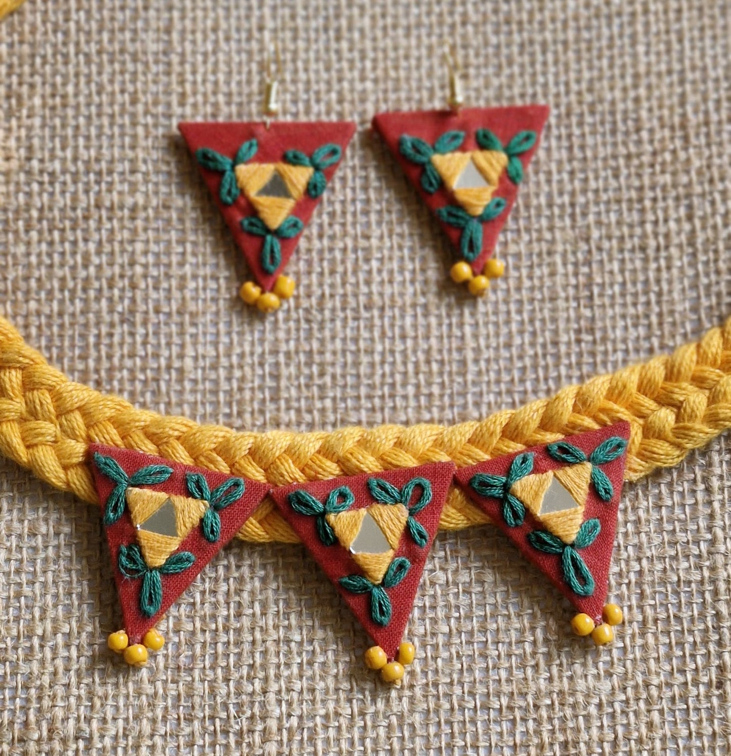 “Handwoven Floral Tales Jewelry Set”