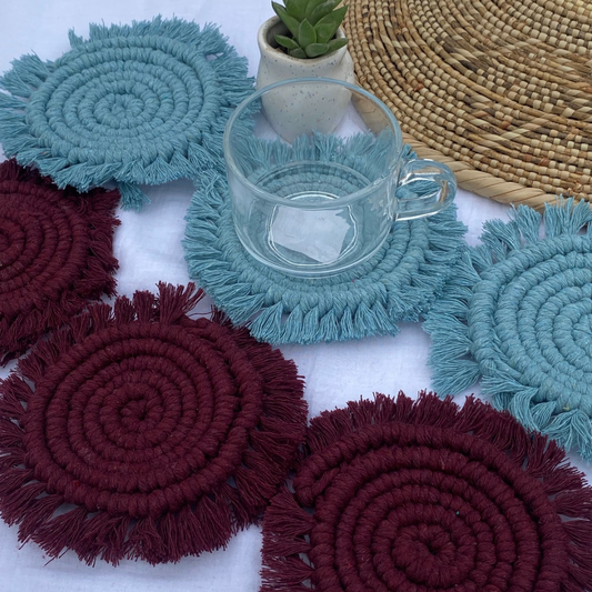 BOHEMAIN Macrame Coasters Set of 6